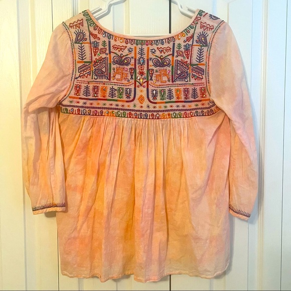 Calypso St. Barth Tie Dye Embroidered Blouse Size 0 - Picture 5 of 6